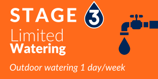 graphic indicating Stage 3 of Water Shortage Response Plan