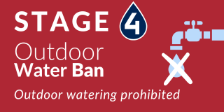 Graphic indicating Stage 4 of Water Shortage Response Plan