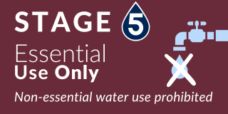 Graphic indicating Stage 5 of Water Shortage Response Plan