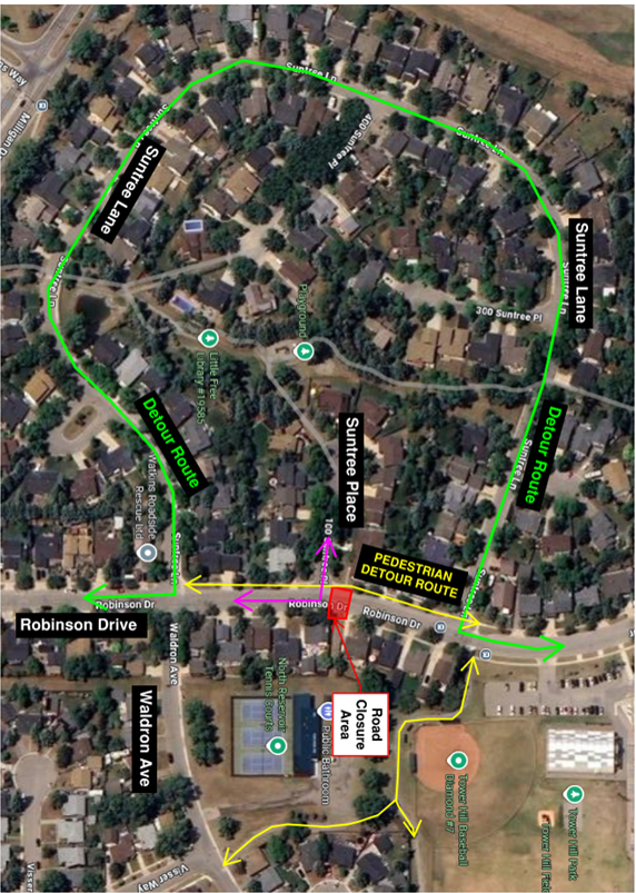 Robinson Drive closure map