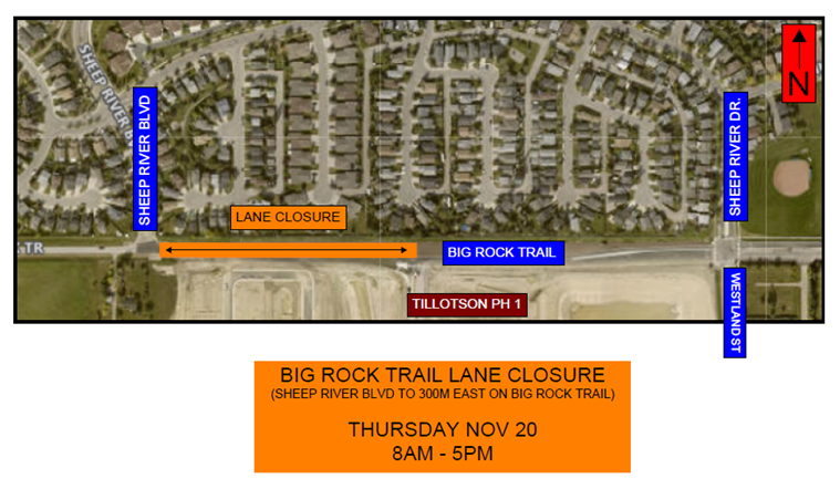 Big Rock Trail lane closure area