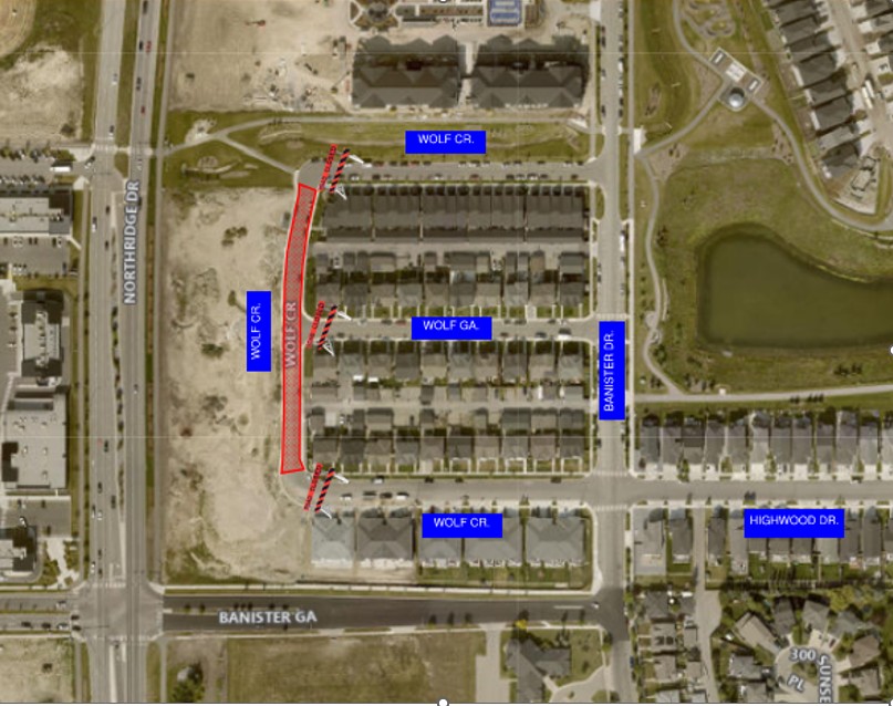 Wolf Cres utility tie-in work area map
