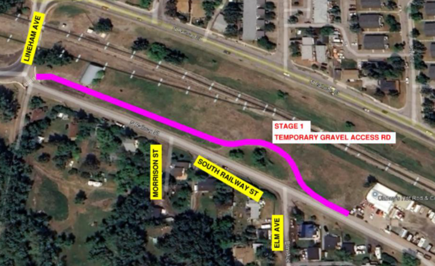 South Railway Street construction area graphic