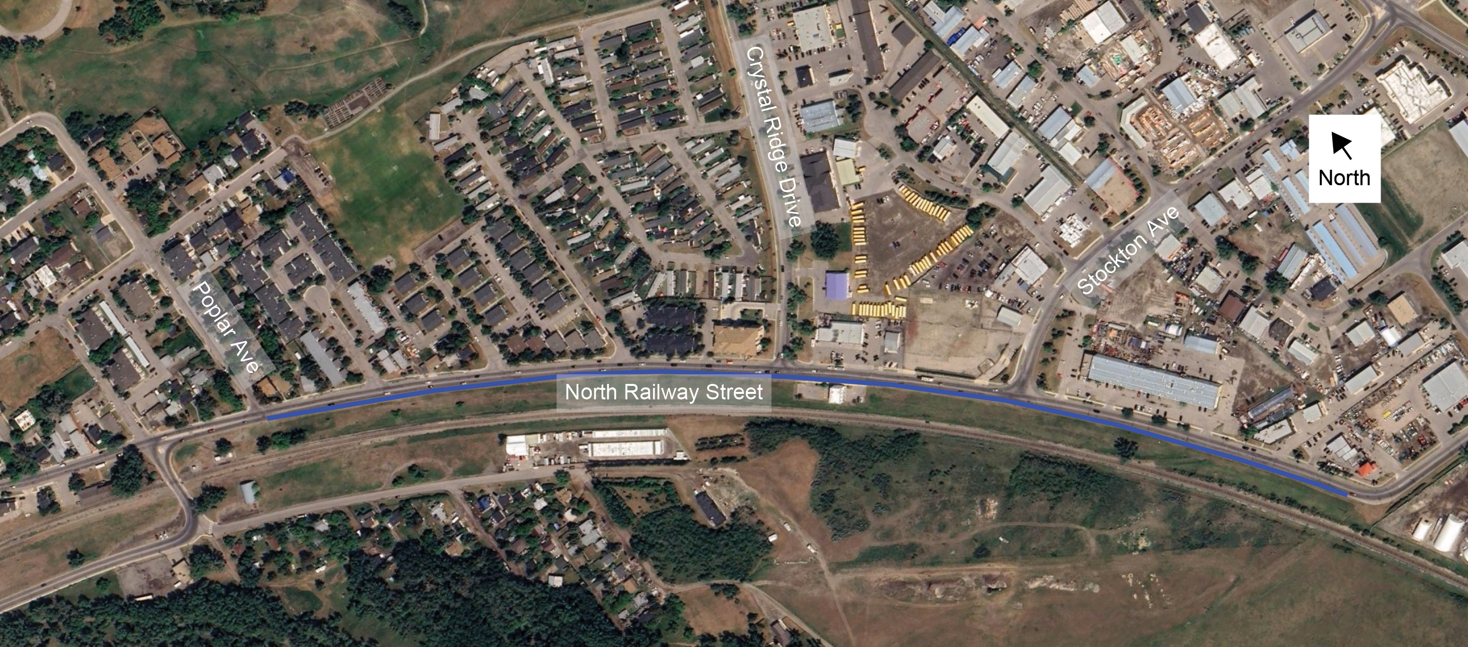 North Railway St bike lane construction area