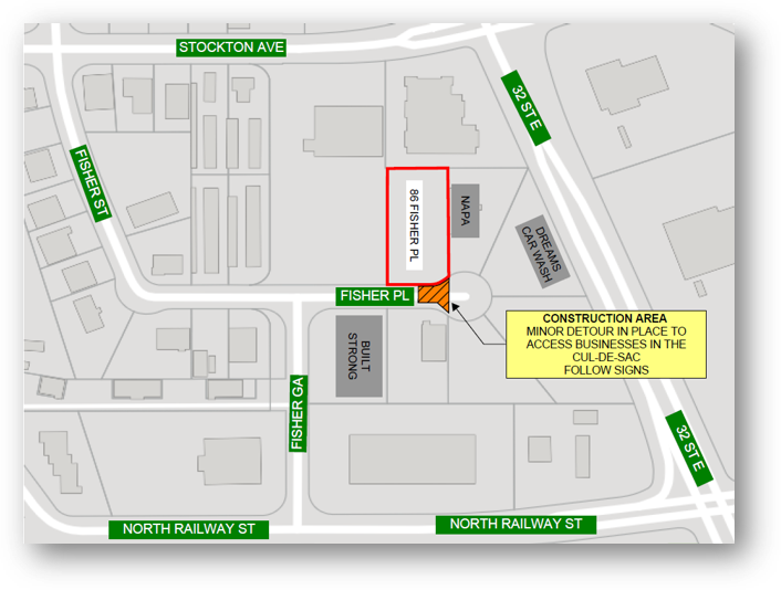 86 Fisher Place detour