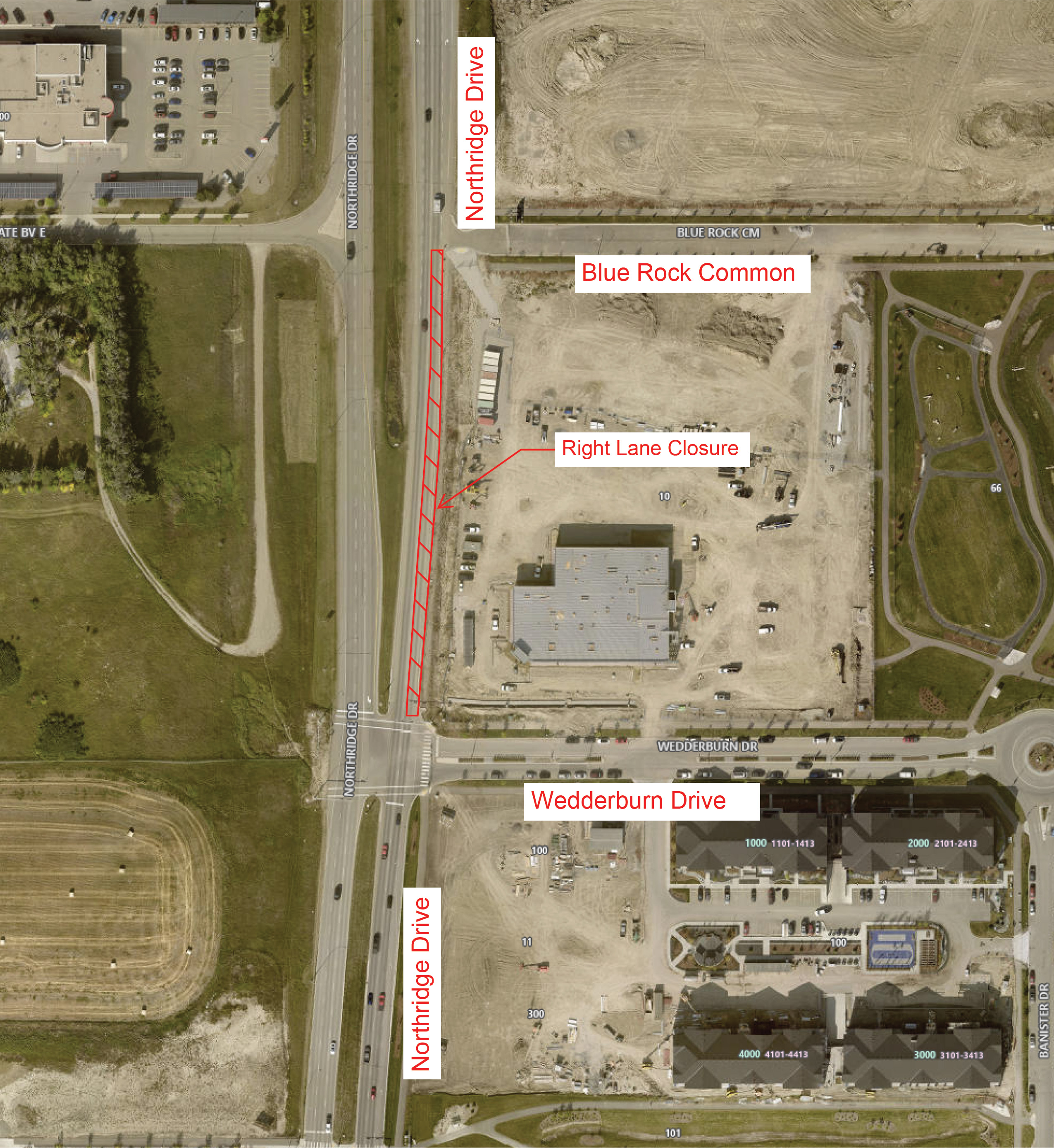 Northridge Drive pathway construction area image