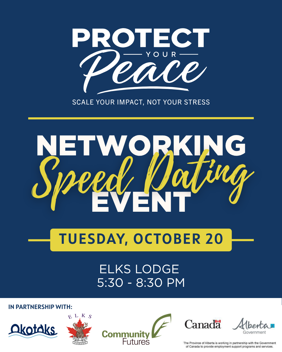 Speed Dating for Business small business week networking event poster