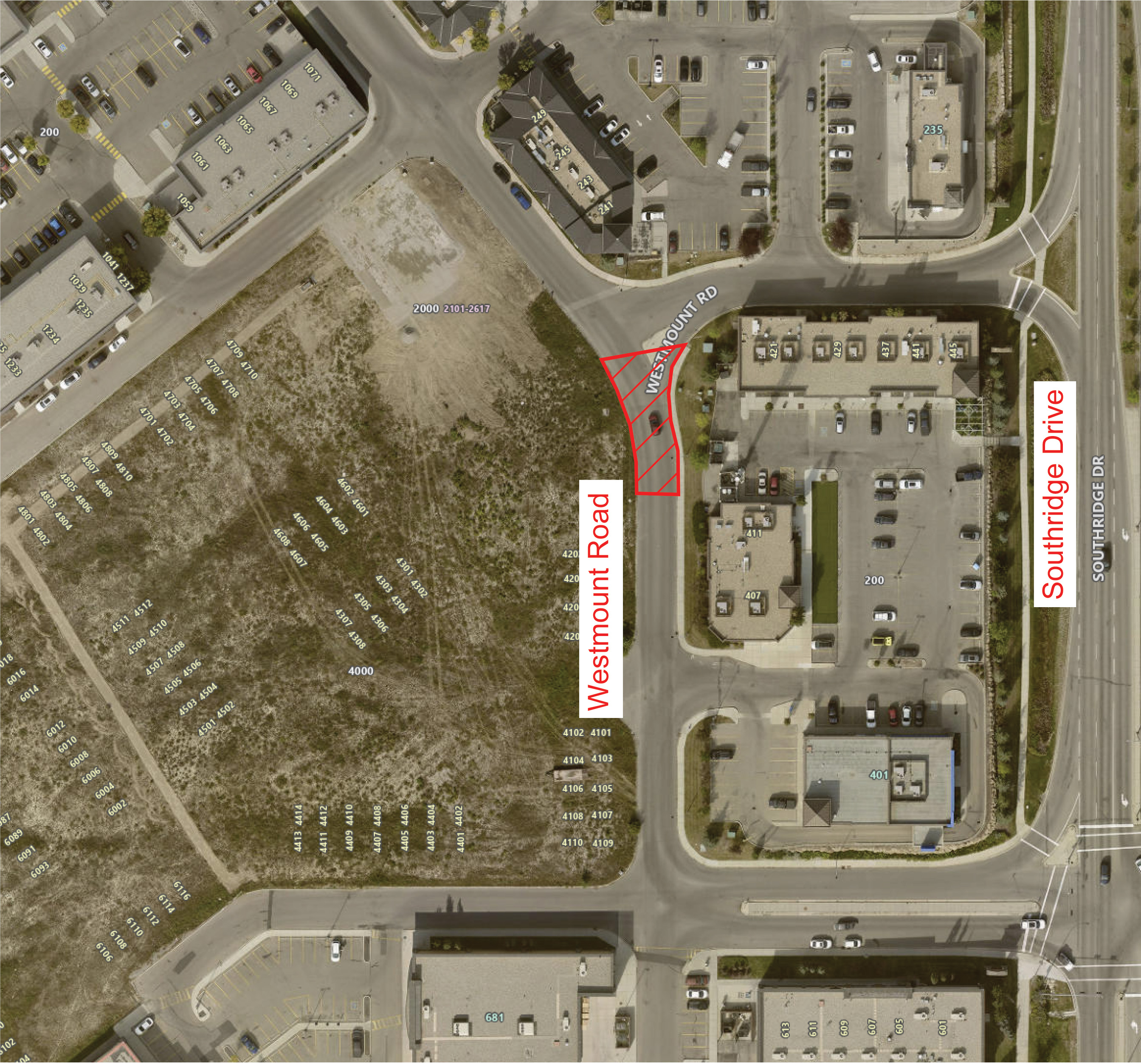 Westmount Road partial closure area graphic
