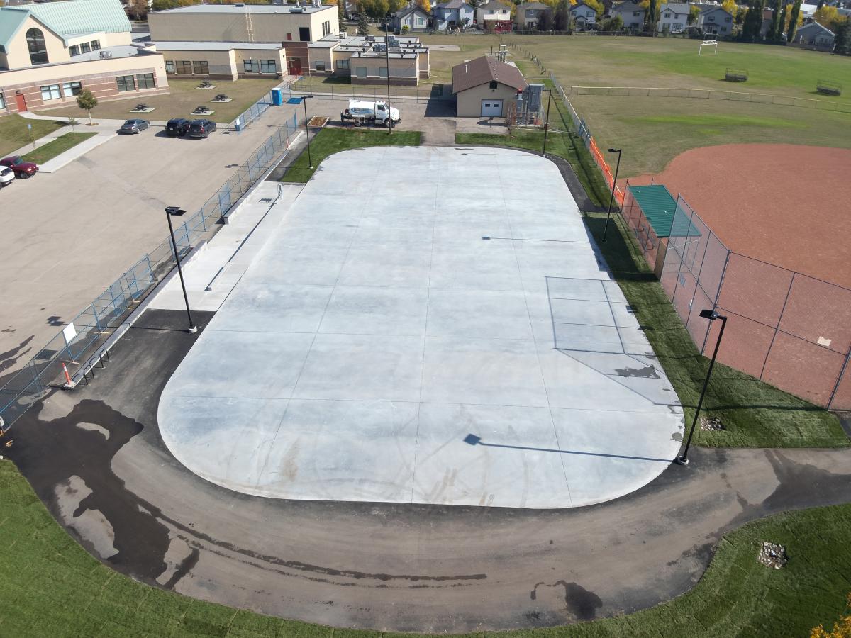 aerial view of outdoor rink at JP2