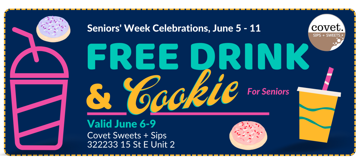 Coupon offering free drink and cookie