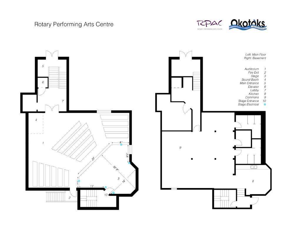 Floor plan of the Rotary Performing Arts Centre