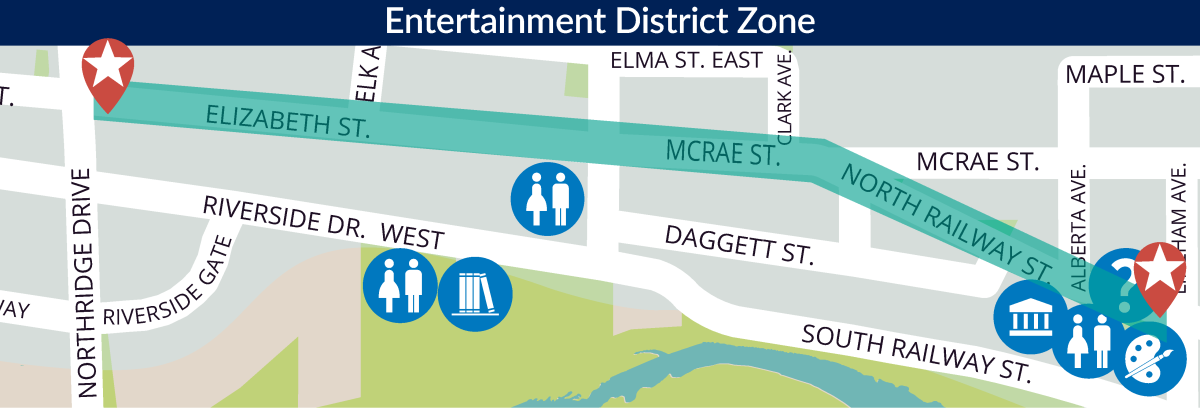 map of entertainment district 