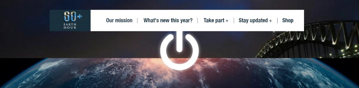Earth Hour website screenshot
