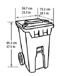 Medium garbage cart with sizes