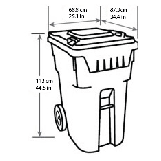 Measurements of Extra Large (360 L) Cart