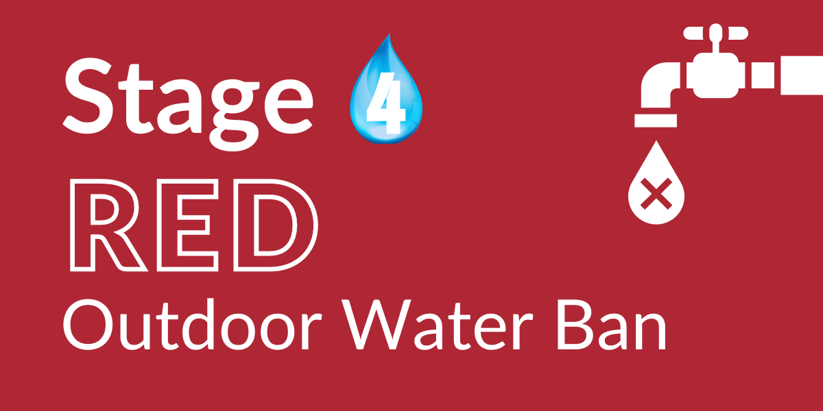 Red Rectangle indicating Stage 4 outdoor water ban