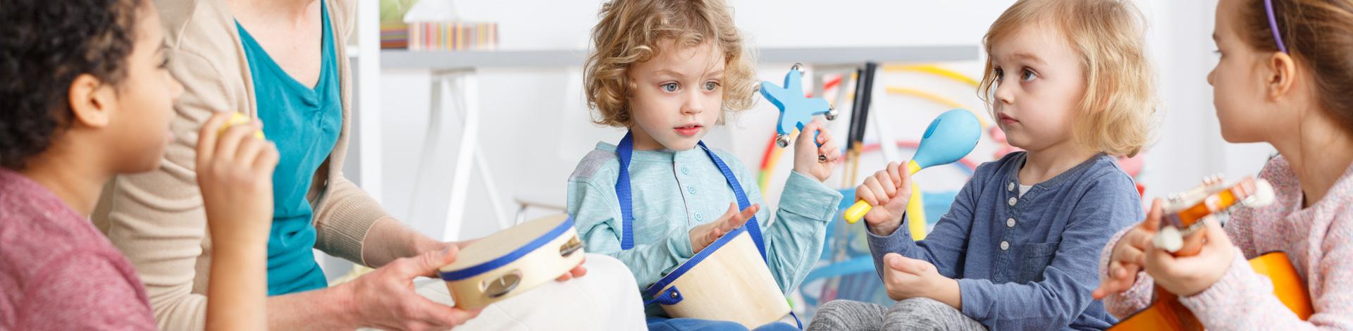 Kindergarten kids playing instuments
