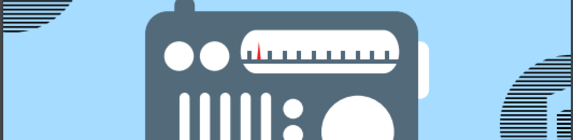 Illustration of radio and musical notes
