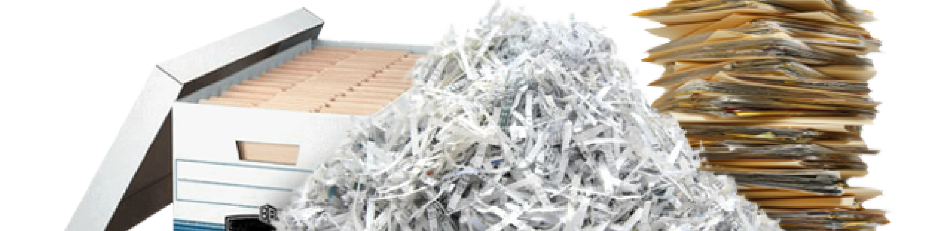 Box of documents and shredded files