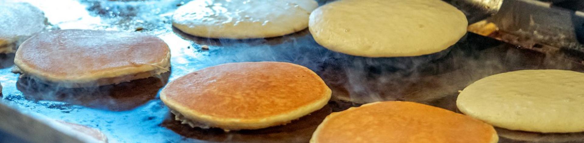 Pancakes on grill
