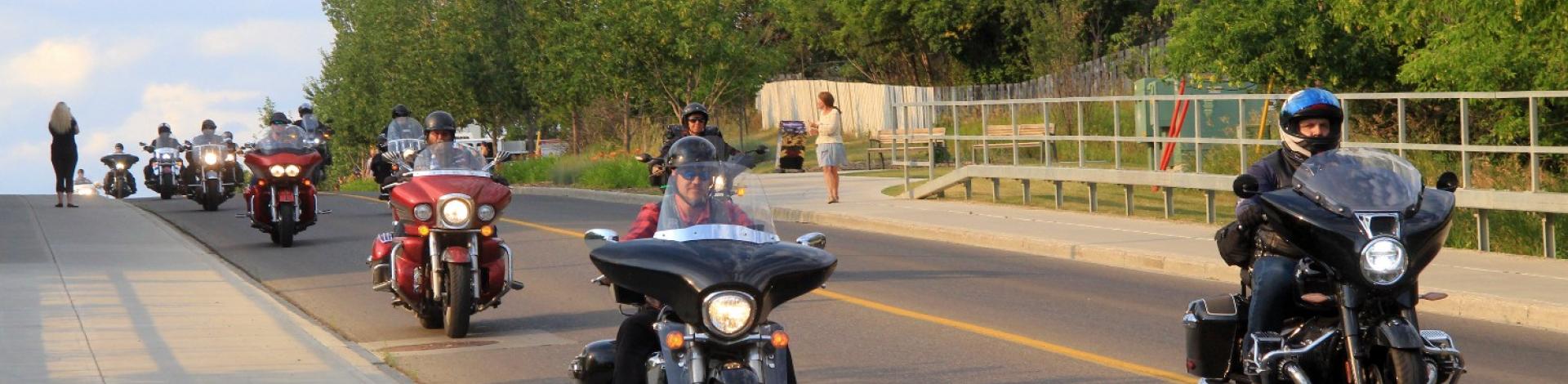 Rolling Barrage down Veteran's Way in Okotoks