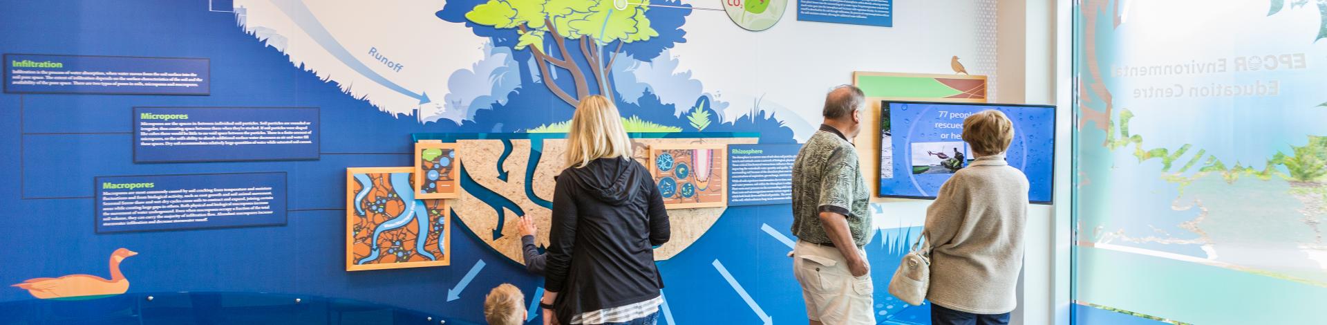 Visitors checking out the Environmental Education Centre 
