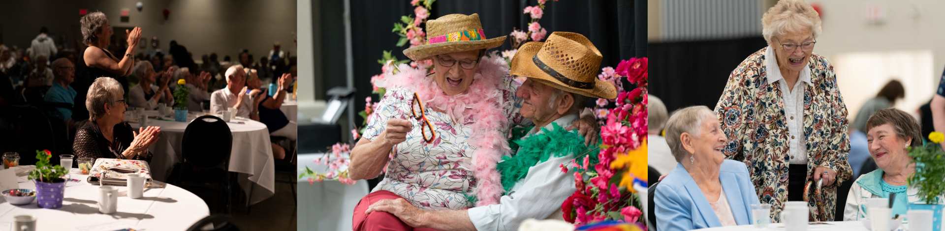 banner of seniors celebrating at seniors tea