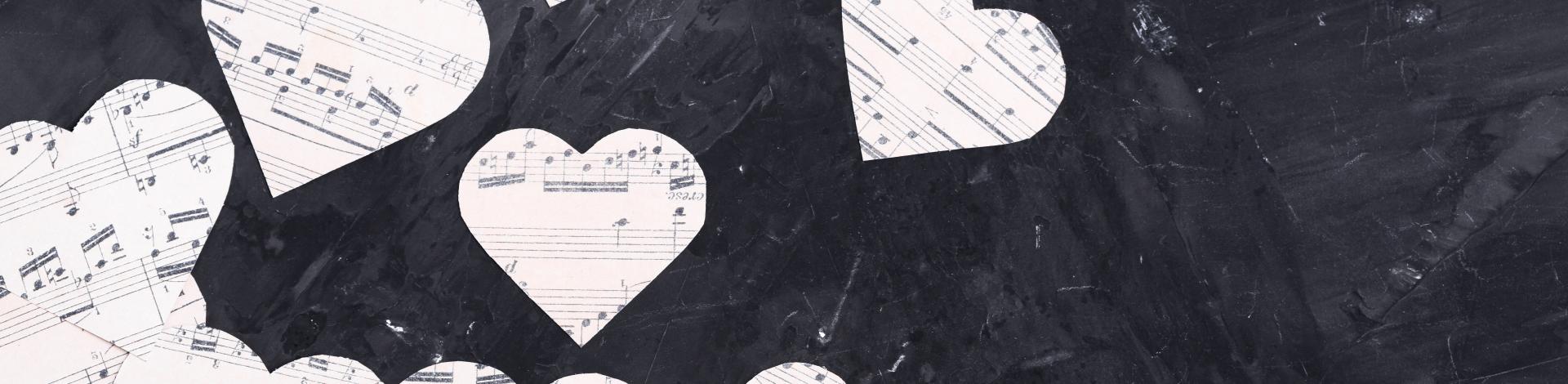 music-notes-heart-shaped-paper