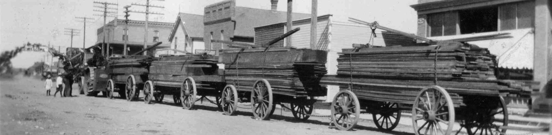an old tractor train