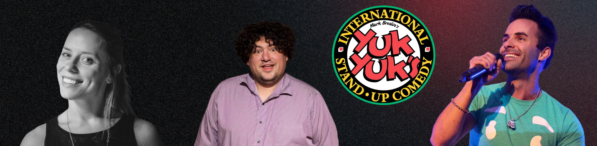 three stand up comedians on a stage