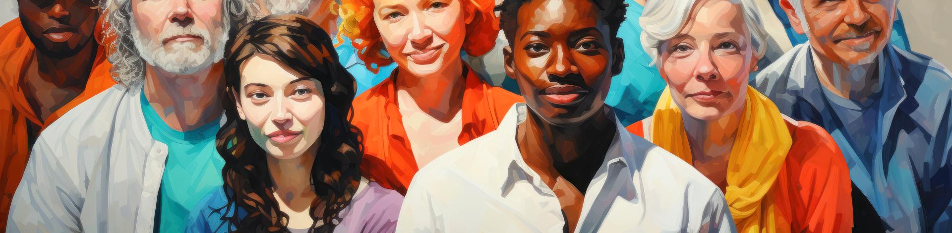 group of people drawn