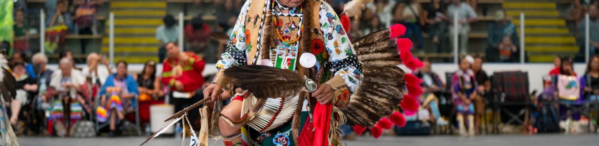 Okotoks powwow, Indigenous dancer, 2025