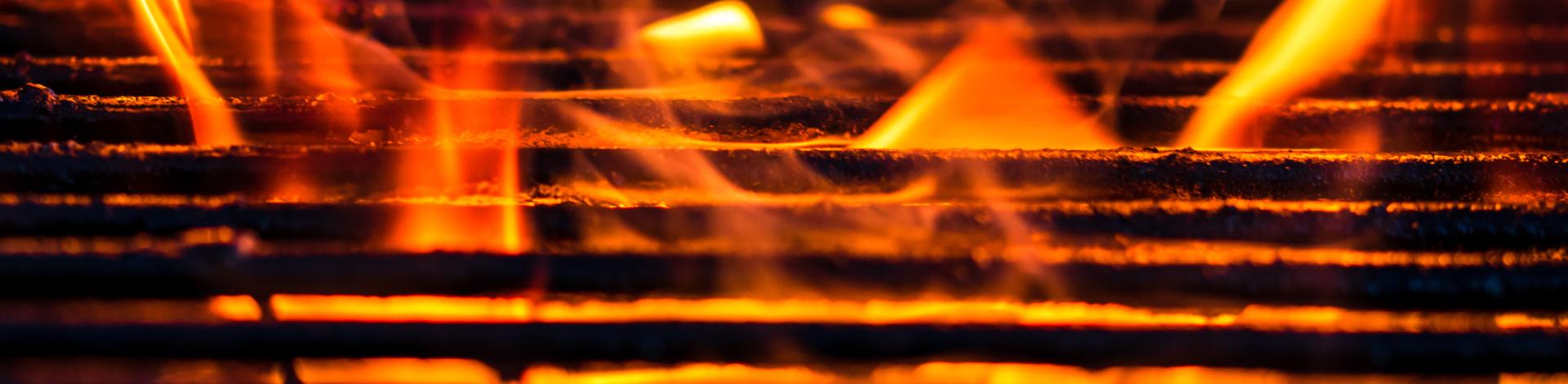 Empty hot charcoal barbecue grill