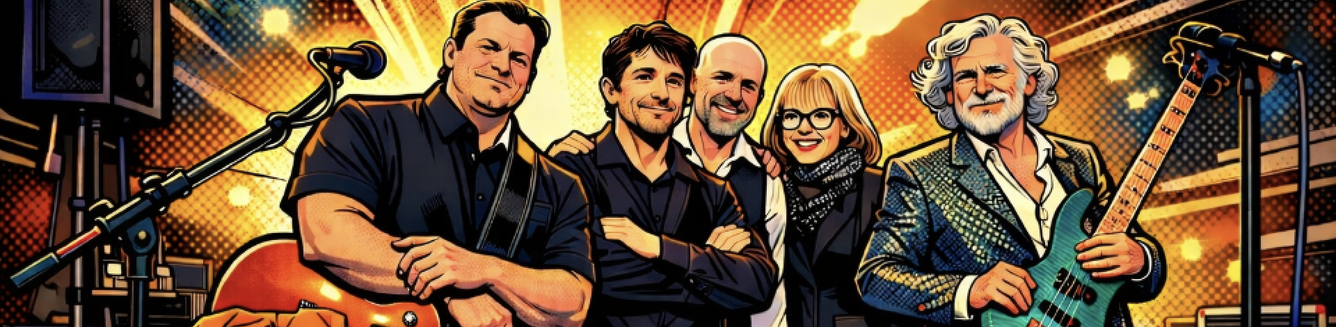 an ai image of the band on the stage