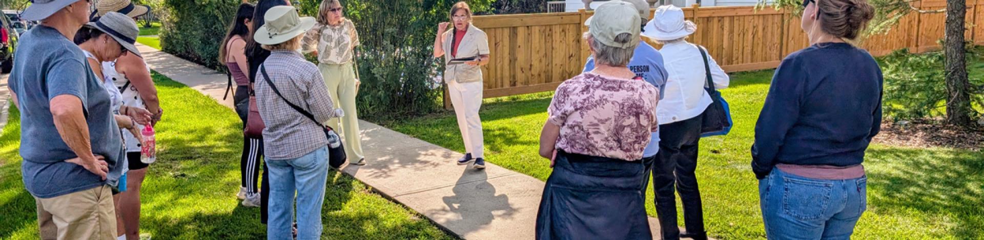 a walking tour in downtown okotoks