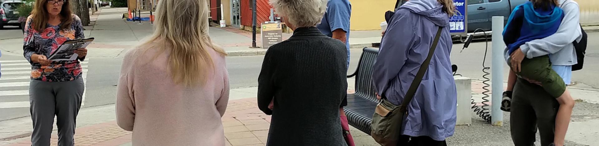 a walking tour in downtown okotoks