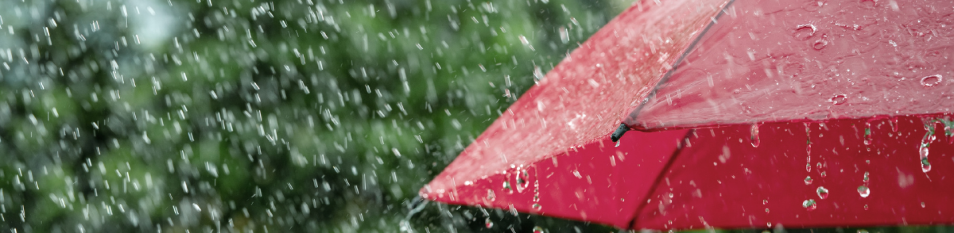 Rain with red umbrella