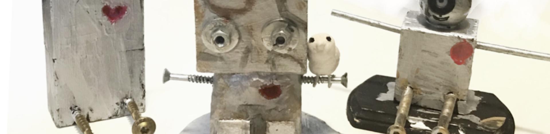 small robots made from scrap
