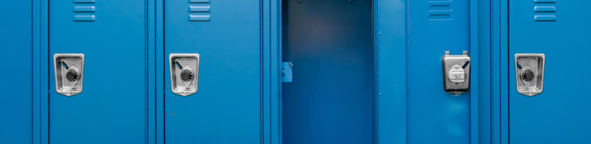 School locker with a door open