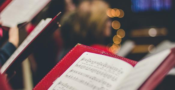 choir books at christmas concert