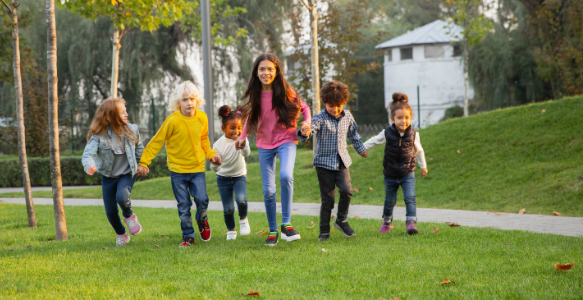 Kids running summer day camps