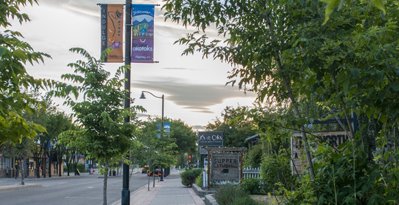 downtown street banner