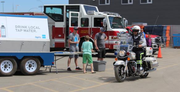 EPW open House with Fire truck and police 