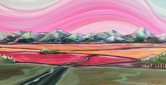 bold and colourful landscape painting