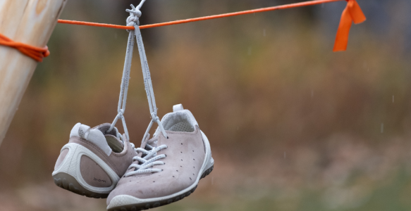 Town of Okotoks' MMWIG memorial site with an offering from community member