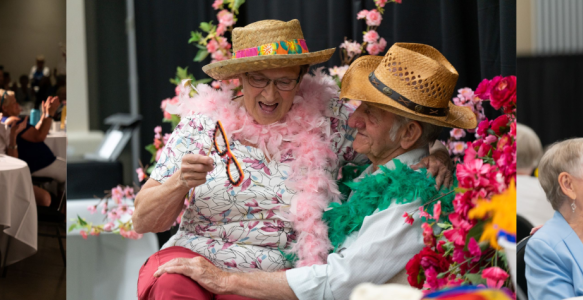 banner of seniors celebrating at seniors tea 