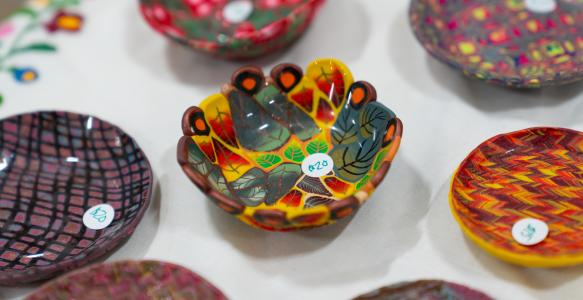 artwork from artisan vendor booth at market