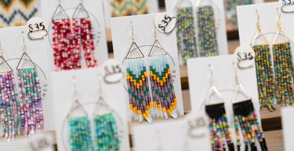 Beaded earrings from market vendor