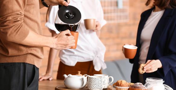 group drinking coffee