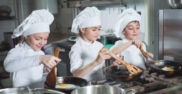 youth learning to cook